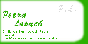 petra lopuch business card